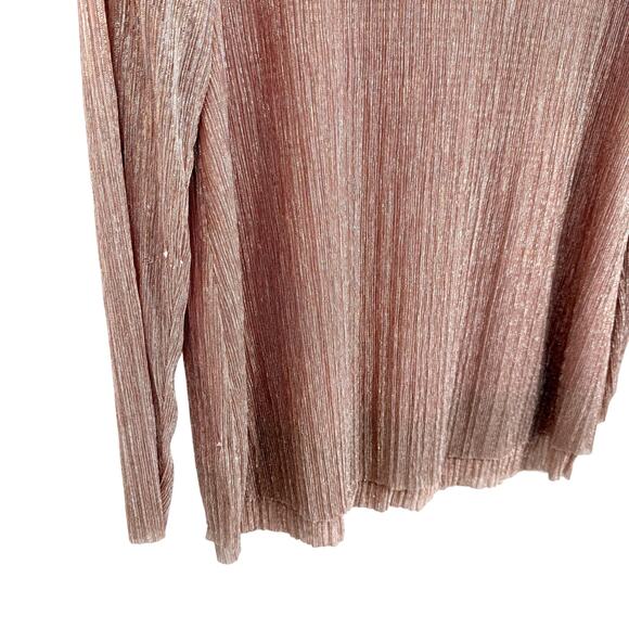 JM Collection Plus Size 1X Super Sparkly Formal Pink Blouse Shirt Top Christmas - Picture 4 of 9